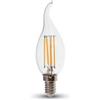 V-Tac v tac lampadina retro' lampada luce calda led e14 4w candela fiamma filamento vt 1997 sku 4302