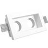 ELETTROLUCESTORE faretto incasso gesso doppio ceramica rettangolo per lampade led 2134