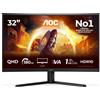 AOC G4 CQ32G4VE Monitor PC 80 cm (31.5) 2560 x 1440 Pixel Quad HD LCD Nero, Grigio GARANZIA ITALIA
