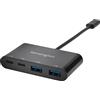 Kensington Hub a 4 porte USB-C CH1000, trasferimento dati fino a 5 Gb/sec - Installazione Plug & Play, Adattatore USB per Windows, Macbook