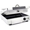 Allforfood Tostiera elettrica con base e coperchio in vetroceramica rigato - con controllo termostatico - mod. t-9-450-450/4 - dim. cm l 45 x p 45 x h 13 - potenza coperchio: 1100w - potenza base: 1100w