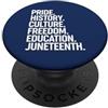Novelty Juneteenth tees Pride Storia Cultura Libertà Istruzione Giugno PopSockets PopGrip Adesivo