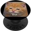 Funny Orange Cat Art Meme Humor (Bruh) Meme fotografico sfocato con gattino arancione divertente Bruh PopSockets PopGrip Adesivo