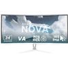 Arozzi Nova 34 Monitor Gaming Curvo VA UWQHD 3440 × 1440, 165 Hz, 1 ms, FreeSync, HDR, Ultra Panoramico, Altoparlanti integrati - Bianco