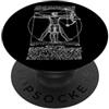 Grandio Design Archery Archer Bow And Ar Bowhunter Arciere Tiro con l'arco Vintage Vitruviano Uomo Da Vinci PopSockets PopGrip Adesivo