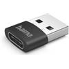 Hama Adattatore USB A - USB C (480 Mbps, USB 2.0, doppia schermatura, compatibile con tablet, telefoni) nero