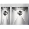 CM PRONTA CONSEGNA - SPEDIZIONE IMMEDIATA Lavello da Incasso 2 Vasche 67 x 50 cm Vasca Grande a Destra Slim Acciaio Inox satinato con fascia miscelatore FILOQUADRA MIX CM 012933.D2.01.2033 - 012933DCSSP
