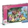 Clementoni - Puzzle per Bambini 104 Pezzi Super, per Bambini 6+ Anni, Illustrazione con Personaggi Disney Princess, Idea Regalo, Made in Italy, 48,5x33,5 cm, 25019