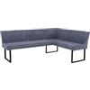 Mendler Panca angolare HWC-O82, sala da pranzo, stoffa ciniglia/tessuto ecologico (310 g/m²) metallo 210x159 cm - blu