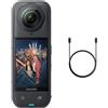 Insta360 X5 - Action Cam Impermeabile 360° in 8K, Superba in Bassa Luce, Selfie Stick Invisibile, Obiettivi Sostituibili, Autonomia 3 ore, Cover Antivento, Stabilizzazione, Design con triplo Chip IA