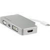StarTech.com Adattatore Audio/Video da Viaggio 4 in 1 - USB Type-C a VGA, DVI, HDMI o mDP - in Alluminio - 4K