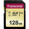 Transcend 500S - Scheda di memoria flash - 128 GB - Classe video V30 / UHS-I U3 / Classe10 - SDXC UHS-I