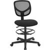 SONGMICS sedia da ufficio girevole fino a 120 kg caricabile con anello per i piedi regolabile ausilio ergonomico per la posizione eretta sgabello da lavoro regolabile in altezza nero OBN15BK