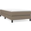 vidaXL Letto a molle con materasso Taupe 100x200 cm in tessuto