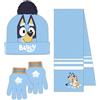 CERDÁ LIFE'S LITTLE MOMENTS Set per bambini, cappello, guanti e sciarpa Bluey invernale-set termico, ideale freddo 3 pezzi, standard (confezione da 3) unisex per bambini