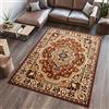 TAPISO Atlas Tappeto Salotto Moderno Pelo Corto Design Vintage Tradizionale Motivo Floreale Ornamenti Tonalita Marrone Crema Oeko-Tex Soggiorno Sala Camera Ufficio 220 x 300 cm
