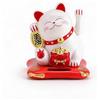 Bewinner Gatto che saluta, a energia solare, grazioso gatto che saluta, buona fortuna, ricchezza, accoglienza, decorazione per la casa, decorazione per auto, Feng Shui (bianco)