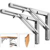 ANDICEQY Staffe pieghevoli per mensole, carico massimo 136,1 kg, in acciaio inox resistente, pieghevoli, per tavolo, salvaspazio, fai da te, confezione da 2 (5,3 cm)