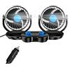 Gobesty Ventilatore per auto, 12 V, doppia testa, portatile, rotazione a 360 gradi, silenzioso, a 2 velocità, per SUV, camper, barca, camper, ATV