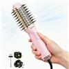 Bopcal Mini Spazzola Asciugacapelli da Viaggio 4 in 1 - Ionico Spazzola ad aria Calda Doppia Tensione Auto, con Spina US e UK, per Asciugatura, Lisciatura, Arricciatura e Volume ZCY892-B