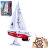 JAMARA 040250 - Barca a Velo Atlantique, 27Mhz, 2 Canali RTR, Rosso/Bianco