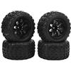 Fockety Ruote per Auto Truck RC, 4 Ruote e Pneumatici RC 1:10 per Traxxa per Timbrato per Rustler, Robusta Buona Presa Elevata Resistenza All'Abrasione Pneumatici per Auto RC