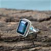 Favoloso Blu Tormalina Gemma 925 Argento Sterling Handmade Ring Tutte le Misure