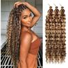 MLETULIPS Extension per capelli Ocean Wave, trecce all'uncinetto, onde profonde, capelli sintetici ricci, morbidi, per donne nere (P33/27#, 45 cm (confezione da 3))