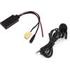 lyrlody Cavo Adattatore 5.0 AUX, Adattatore Audio Wireless con Microfono e Funzione Vivavoce per 500 Grande Punto Qubo Fiorino 159 Musa Ypsilon Smart Fortwo