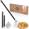 SOUTHGATE 7 Pollici Pala per Pizza Forata, Palino Pizza Tonda in Anodizzato Duro con 90 cm Manico Isolante Rimovibile, Spatola Pizza per Girare la Pizza e il Pane Fatti in Casa