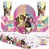 Unique Barbie Party Supplies Pack serve 16: piatti a tema Barbie 22,9 cm, tovaglioli, bicchieri e tovaglia, include candele di compleanno (letto per 16)