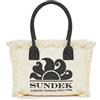 Sundek Tote Bag Con Effetto Stone Washed Miami Off White