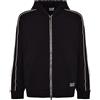 EA7 Felpa Con Cappuccio E Zip Logo Series In Misto Cotone