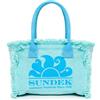 Sundek Tote Bag Con Effetto Stone Washed Miami Blue Java