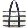 EA7 Borsa Shopper In Cotone Stripe Blue