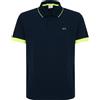 Sun68 Polo con bordi fluo in cotone navy blue