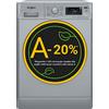 WHIRLPOOL FFB 108 SILVER IT LAVATRICE, Caricamento frontale, 10 kg, 14 programmi, Profondità 60,5 cm, Giri 1400 rpm, Silver, livello rumorosità centrifuga 76 dB(A), Classe A