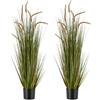 VEVOR Erba Artificiale, 2 Pezzi 1194 mm Erba di Canna di Equiseto in Vaso, Pianta di Arbusti Finti in di Alta Qualità per Interni ed Esterni Giardino Ufficio Decorazione della Casa, Verde