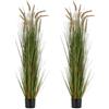 VEVOR Erba Artificiale, 2 Pezzi 1499 mm Erba di Canna di Equiseto in Vaso, Pianta di Arbusti Finti in di Alta Qualità per Interni ed Esterni Giardino Ufficio Decorazione della Casa, Verde