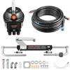 VEVOR Kit Timoneria Idraulica per Motori Fuoribordo 70kW (90 CV), Sistema di Sterzo Idraulico per Imbarcazioni con Pompa del Timone da 1000 PSI, Cilindro di Bloccaggio Bidirezionale Corsa 200 mm