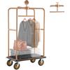 VEVOR Carrello Portabagagli per Hotel, Portata Max 544,31 kg, Carrello Bagagli Hotel con Telaio in Acciaio Inox, Ruote in Gomma da 203 mm, Pianale Rivestito in Moquette Nera, per Alberghi e Resort