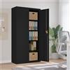 Vidaxl Armadio Classificatore Nero 90x40x180 cm in Acciaio