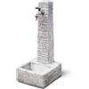 KAM Fontana Da Giardino Effetto Pietra In Cemento Clanezzo 28x31x65 Grigio KAM