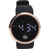 ciciglow Orologio digitale sportivo da uomo, a LED, rotondo, digitale, con touch screen, impermeabile per sport ricreativo, semplice moda per uomini e donne, orologi per coppia, Cintura nera con