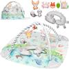Lionelo ANIKA Natural palestrina per neonati in bambù con 8 giochi rimovibili, palestrina neonati con arco, cuscino tummy time, dalla nascita