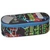 COMIX FLASH - Astuccio Scuola, Astuccio Ovale per Bambini e Ragazzi, Ideale per Riporre la Cancelleria, con Pratica Chiusura a Zip, Interno con Passanti Elastici, 22x5Hx7 cm, Lost Space