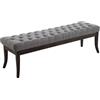 CLP Panca Design Chesterfield Ramses in Tessuto I Panchina Ingresso Capitonné, Telaio Legno Scuro I Panchina Fondo Letto 100 CM, Colore:Grigio, Dimensione:150 cm