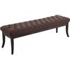 CLP Panca Design Chesterfield Ramses In Tessuto I Panchina Ingresso Capitonné, Telaio Legno Scuro I Panchina Fondo Letto 100 CM, Colore:marrone, Dimensione:150 cm