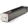 Dynavox filtro di rete HiFi X2000, multipresa con 5 prese, con spia LED per il corretto allineamento di fase e funzione Master-Slave, argento