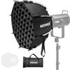 NEEWER Kit Softbox Ottagonale, Soft Box Parabolico da 45cm con Diffusori di Luce per Fotografia in Studio Riprese Video Streaming, Compatibile con Aputure 120d Compatibile con Godox SL60w, NS45P